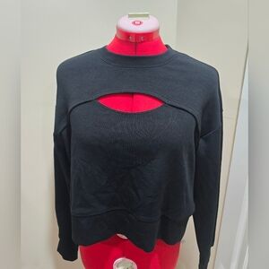 Black Cutout Sweatshirt